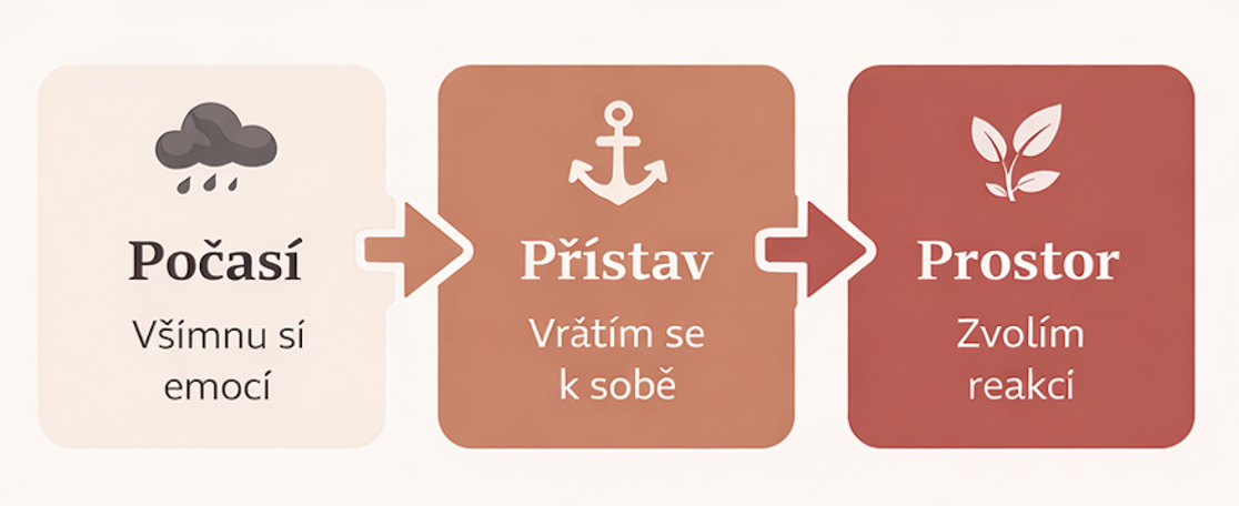 Model 3 P vyrovnaného rodiče – Počasí, Přístav, Prostor
